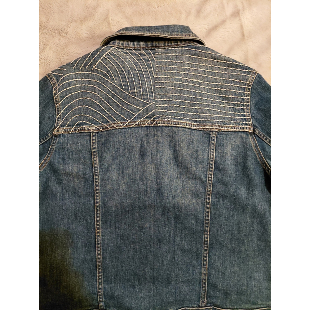 MARINE LAYER Blue Jean Eileen Embroidered Jacket Soft Denim Size Women's Large - Picture 10 of 13